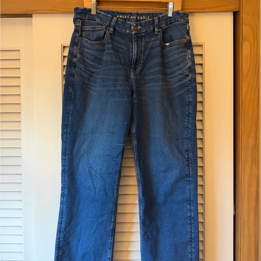 American Eagle Outfitters Dark Blue Straight Leg Jeans